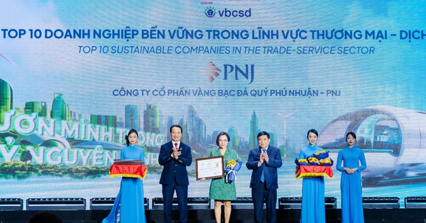 PNJ vào Top 10 doanh nghiệp phát triển bền vững năm thứ 9 liên tiếp